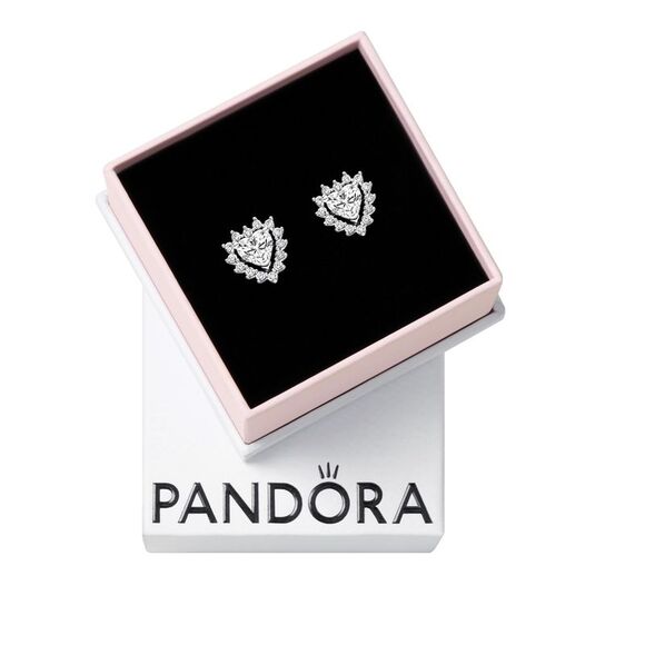 Pandora Sparkling Heart Halo Stud Earrings - Picture 3 of 3